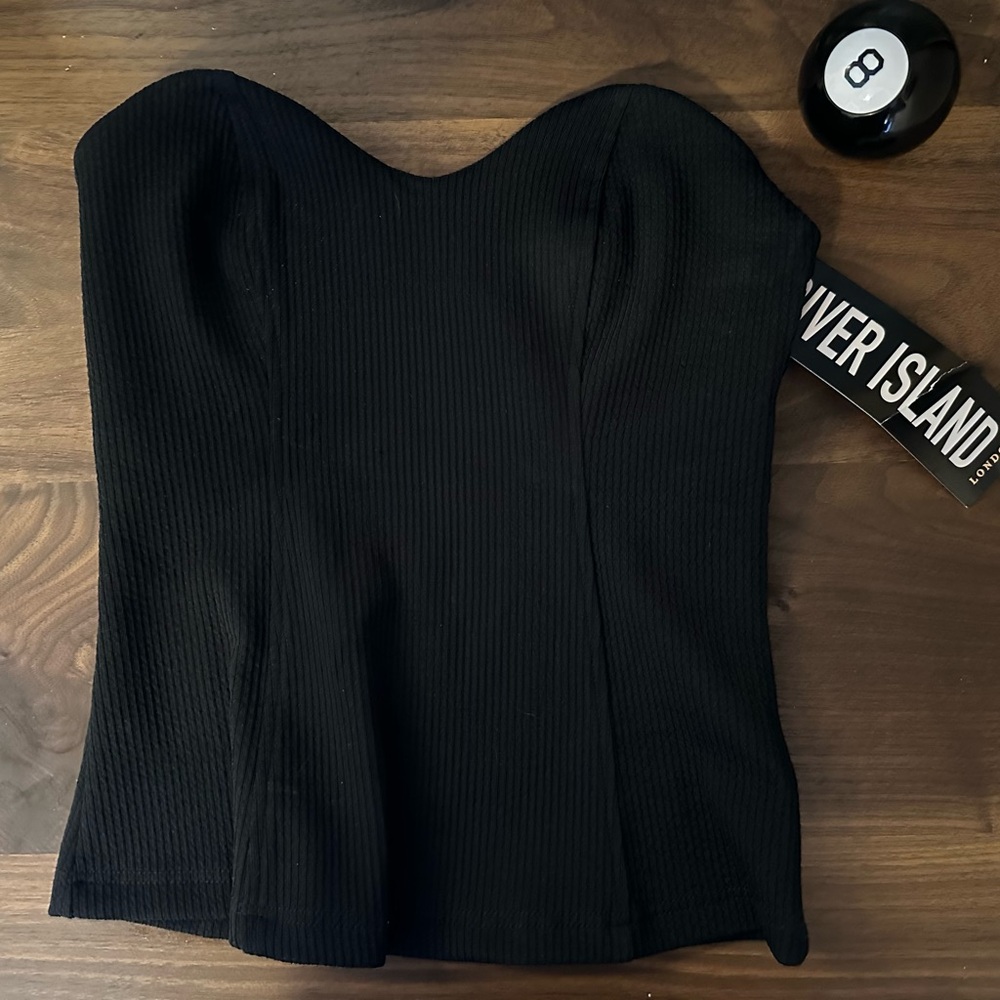 River Island Black Strapless Top